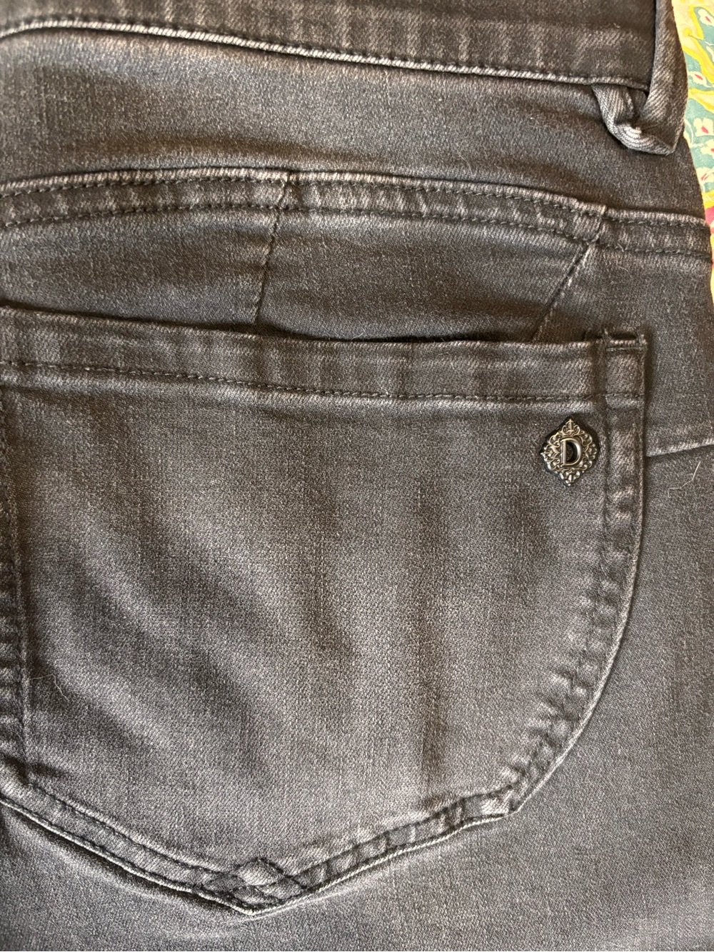 Democracy Black Denim Jeans with Branded Matte Black Button
